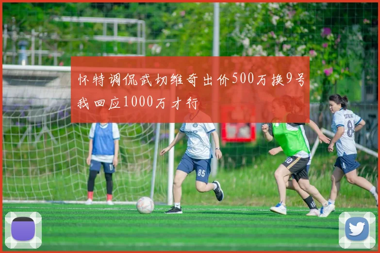怀特调侃武切维奇出价500万换9号我回应1000万才行